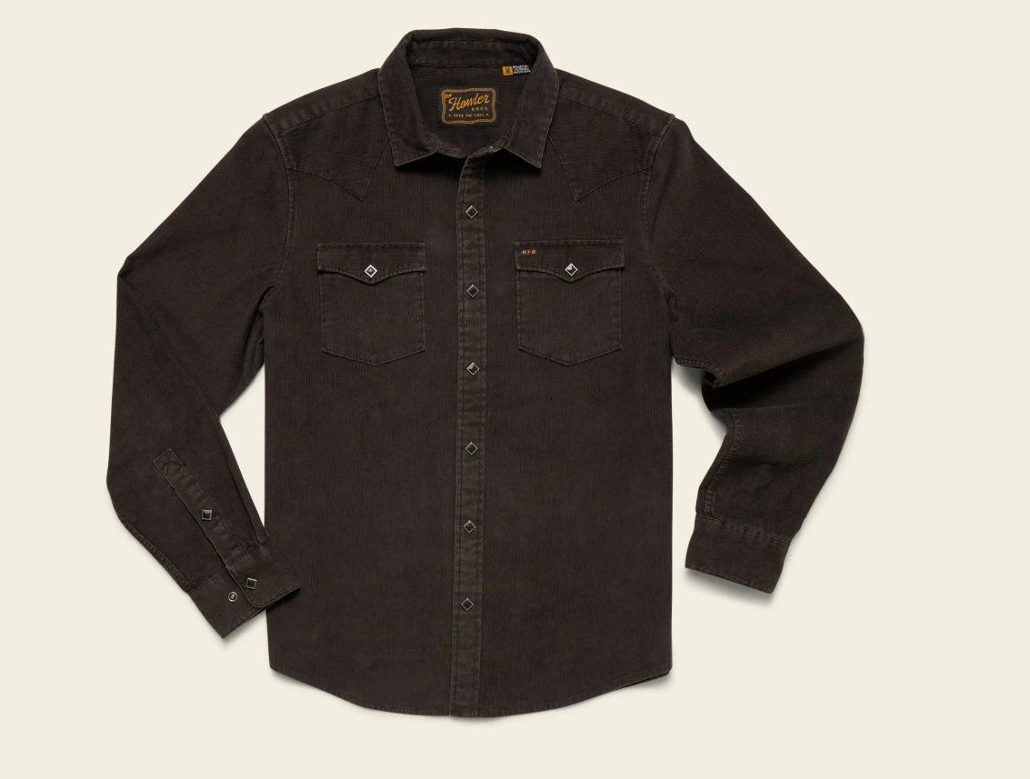 Banning Corduroy Snapshirt, Color: Antique Black, Size: MED