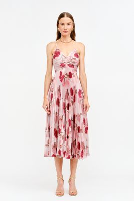 Sofie Floral Print Pleated Midi Dress