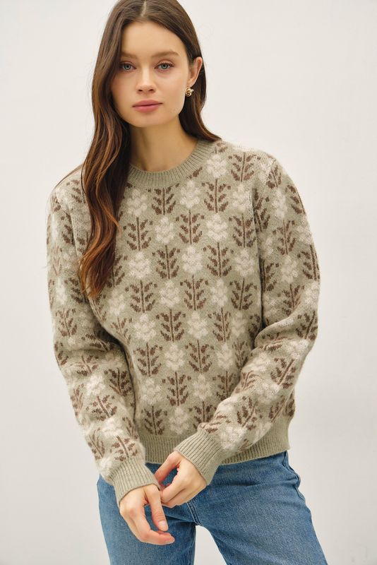Settle In Floral Sweater