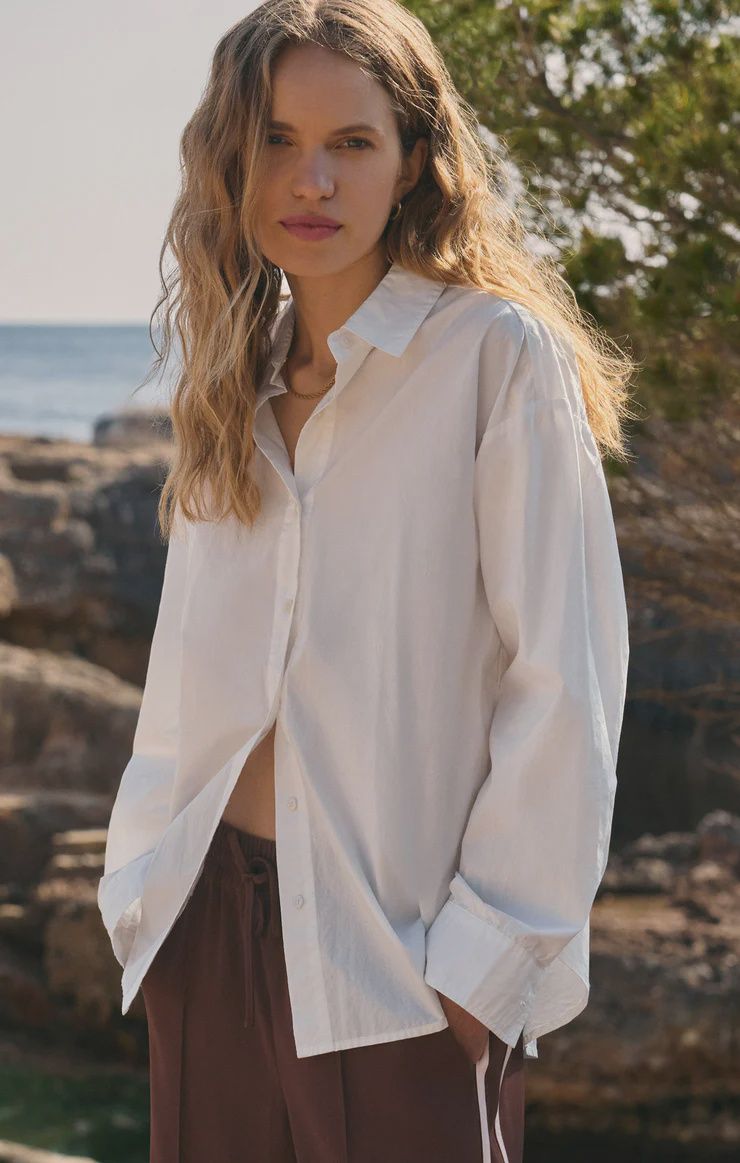 Elevated Poplin Long Sleeve Button Shirt