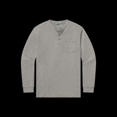 Men's Long Sleeve Seawash Vintage Waffle Henley