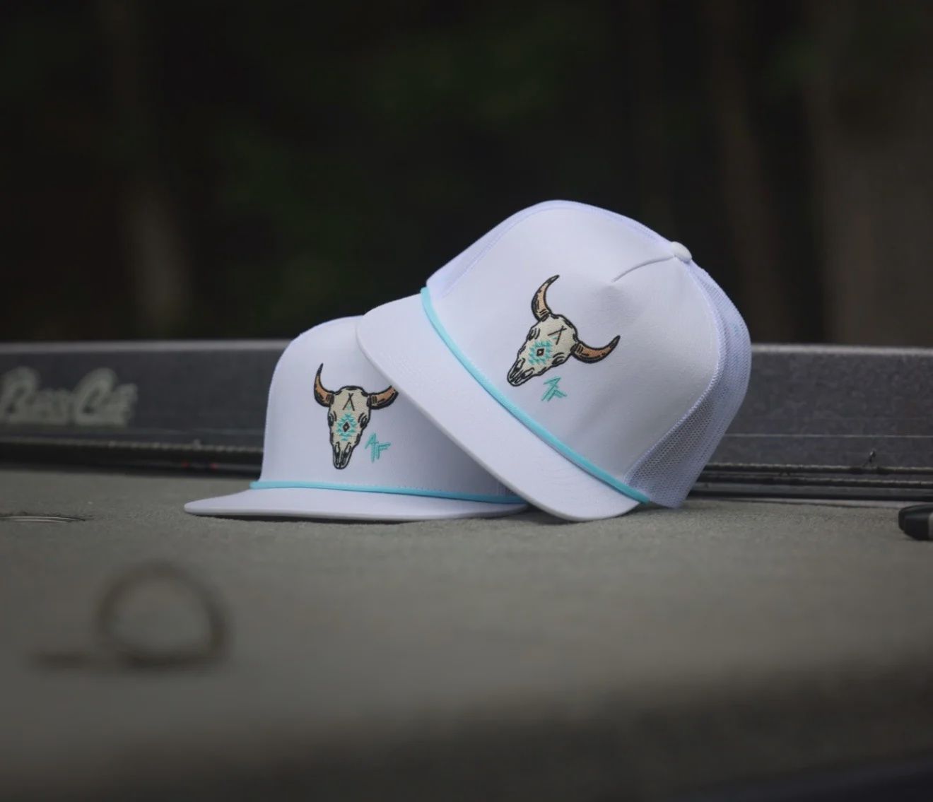Cow Skull Rope Hat - Turquoise
