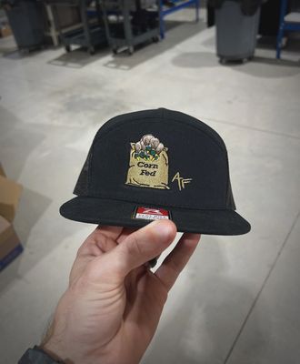 Corn Fed 7 Panel Hat - Black