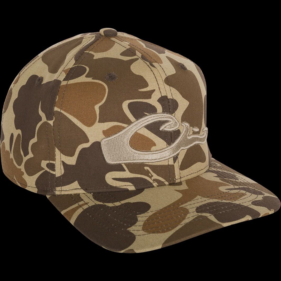 Camo Flat Bill Hat - Old School  Camo