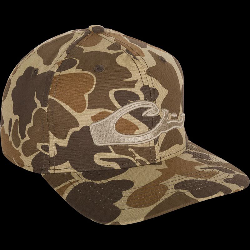 Camo Flat Bill Hat - Old School  Camo