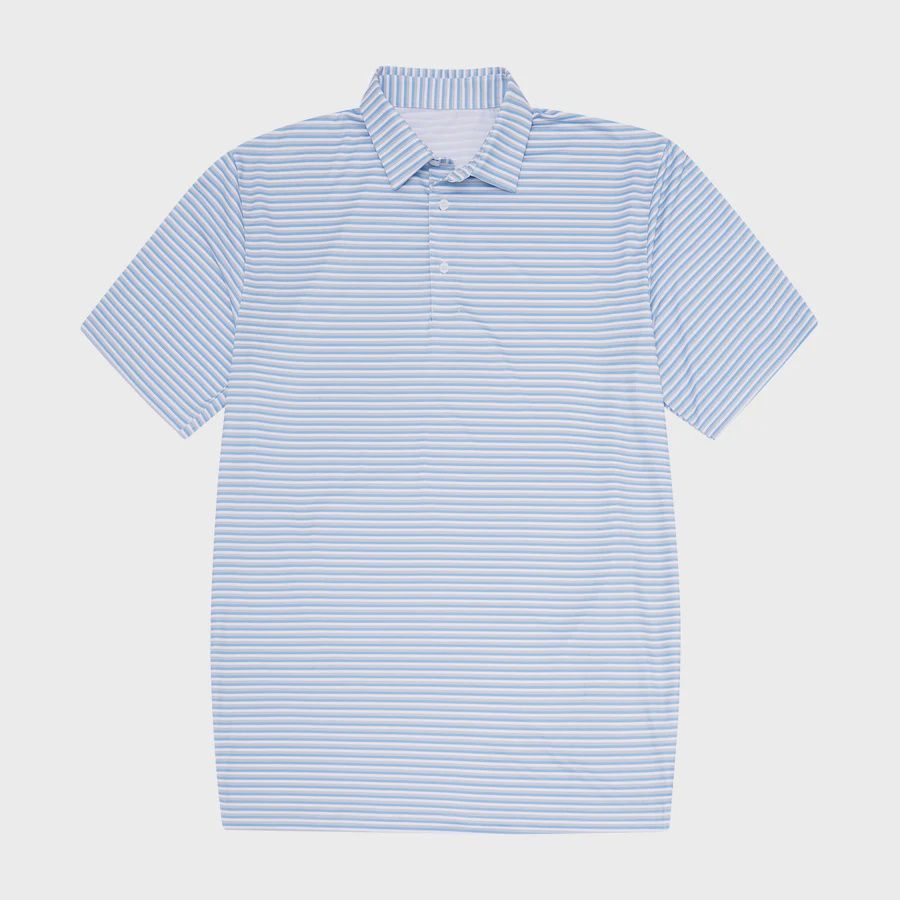 Printed Youth Polo, Color: Light Blue/Grey/White, Size: XSML
