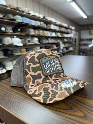Youth Outlaw Trucker Hat- Old School Camo