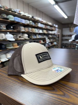 Youth Woven Label Trucker Hat- Khaki/Coffee