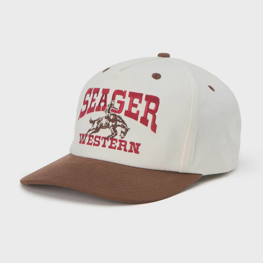 Rodeo Snapback Hat - Cream/Brown