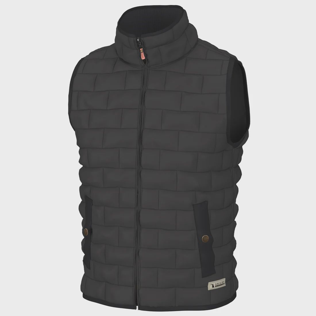 Youth Brick Quilted Vest, Color: CHA-Charcoal, Size: XSML