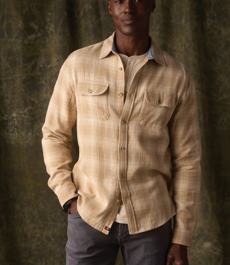 Mountain Button Up Overshirt, Color: Oak Plaid, Size: MED