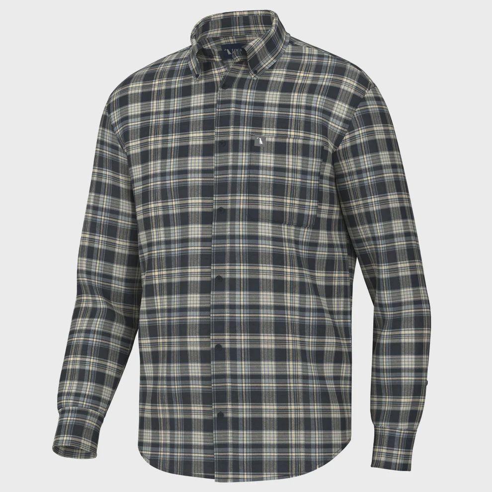 Zeigler Stretch Flannel, Color: NVYT-Navy/Blue/Tan, Size: SML