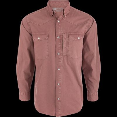 Cinco Ranch Western Solid Acid Wash Long Sleeve Shirt
