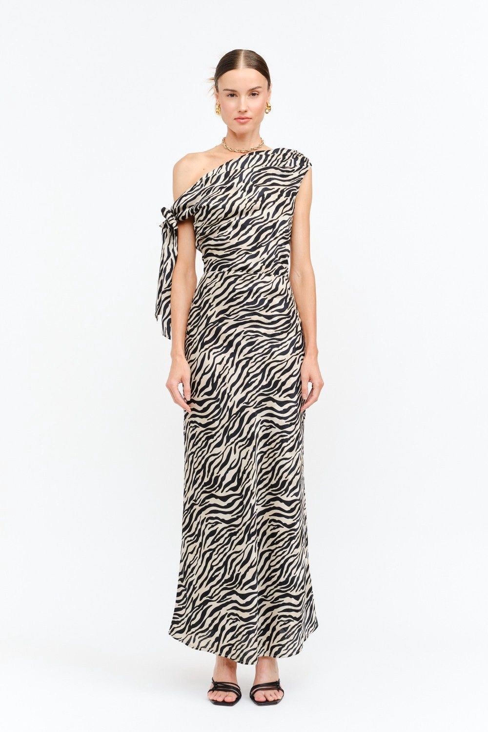 Remie Zebra Print Midi Dress