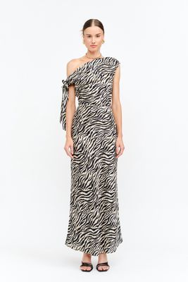 Remie Zebra Print Midi Dress