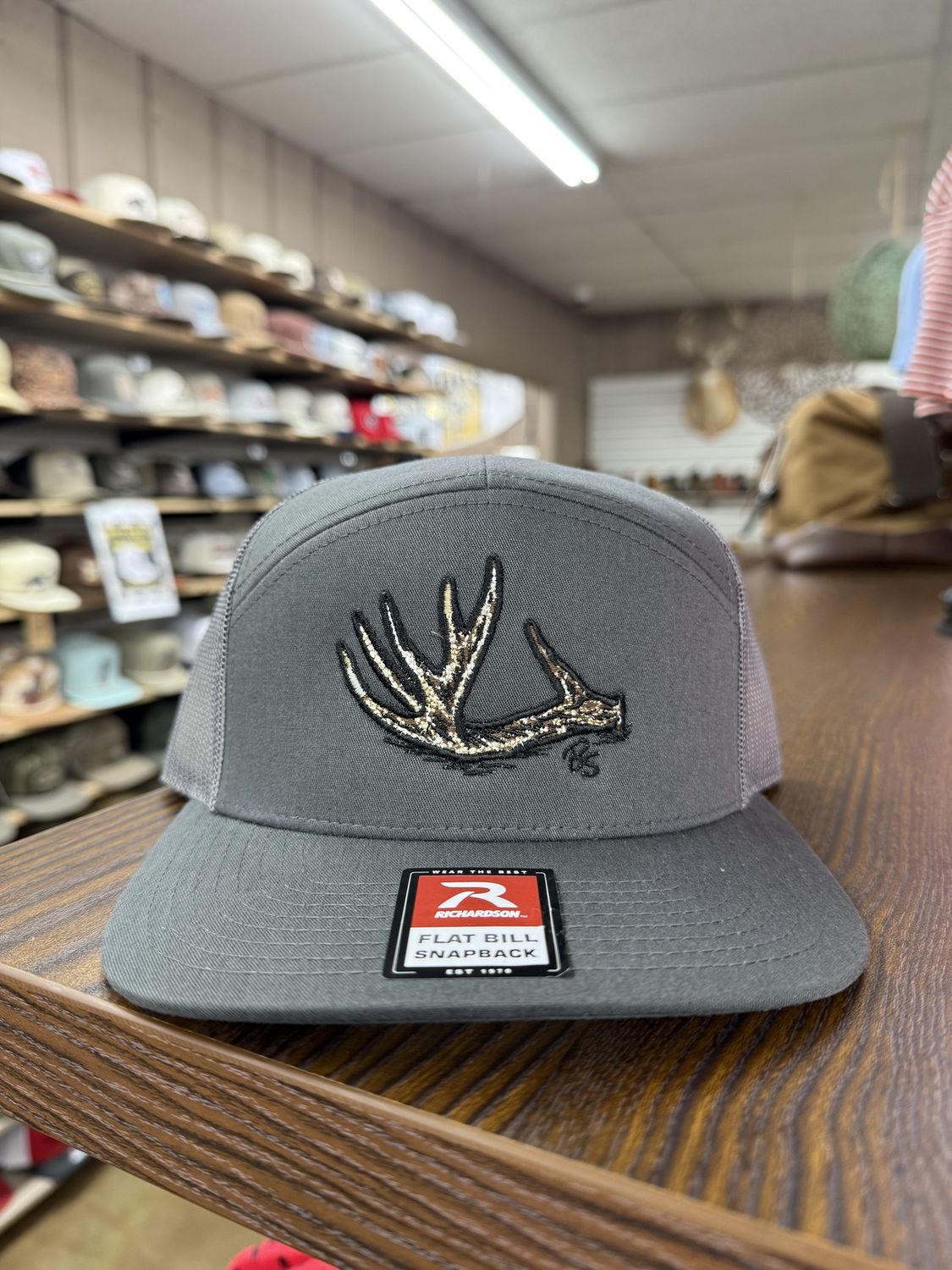 Antler Shed 7 Panel Hat - Charcoal