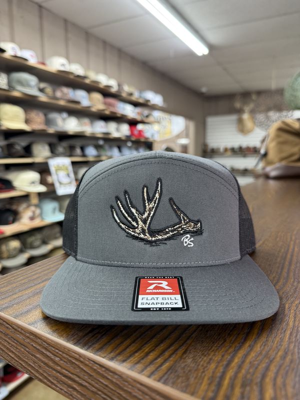 Antler Shed 7 Panel Hat - Charcoal/Black