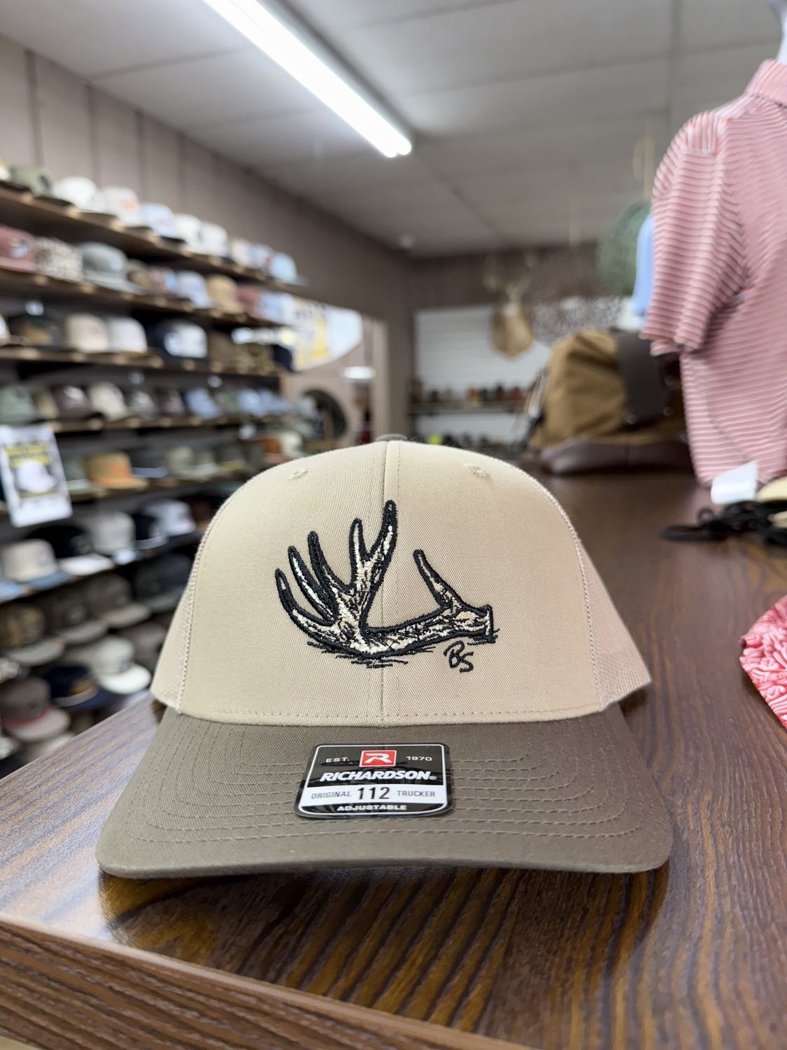 Antler Shed Trucker Hat - Khaki/Chocolate Chip