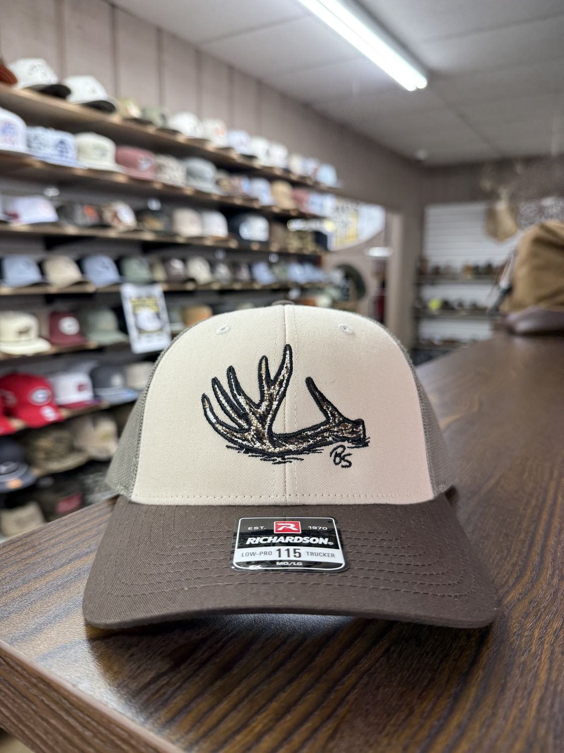 Antler Shed Trucker Hat - Tan/Loden/Brown, Size: SML