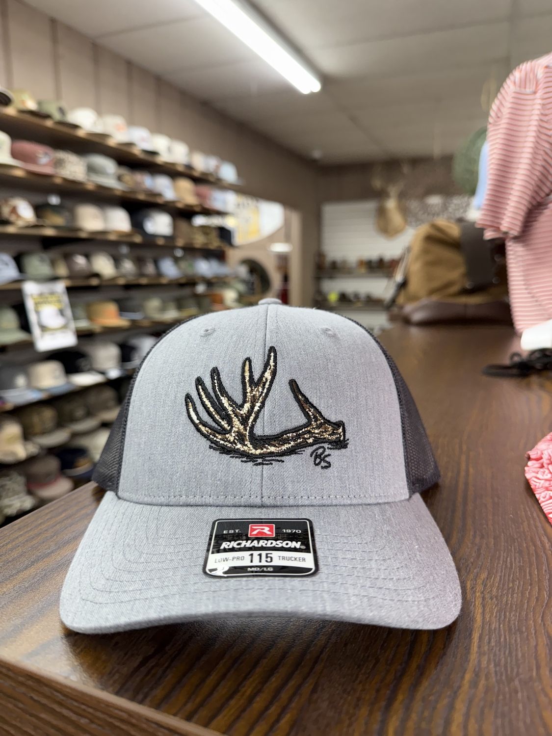Antler Shed Trucker Hat - Heather Grey/Dark Charcoal, Size: SML