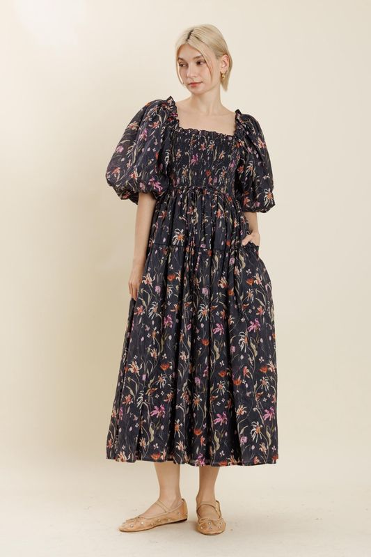 The Veronica Floral Smocked Maxi Dress