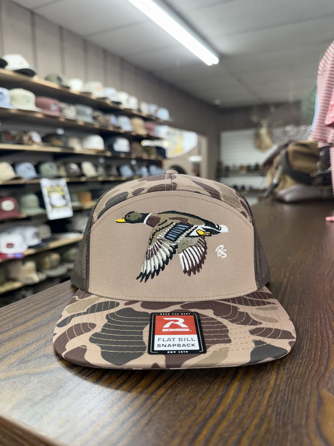 Mallard 7 Panel Hat - Bark Duck Camo/Brown