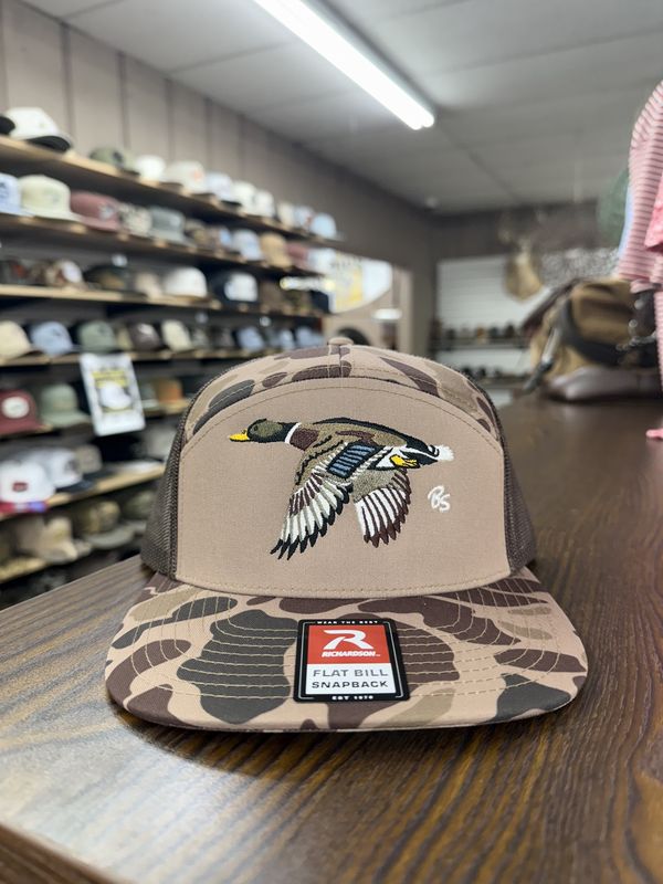 Mallard 7 Panel Hat - Bark Duck Camo/Brown