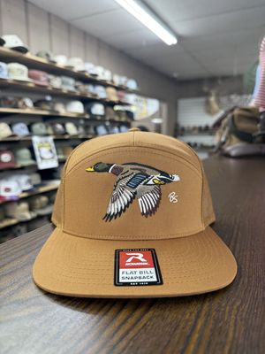 Flying Mallard 7 Panel Hat - Caramel