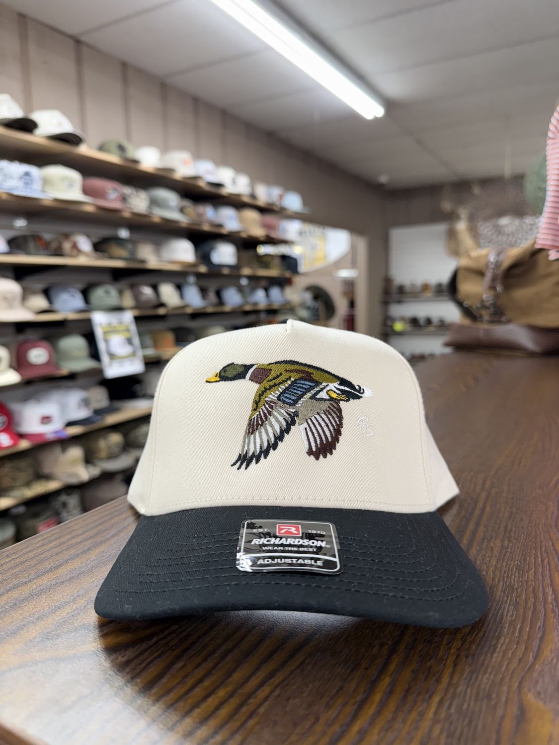 Flying Mallard Trucker Hat - Cream/Black