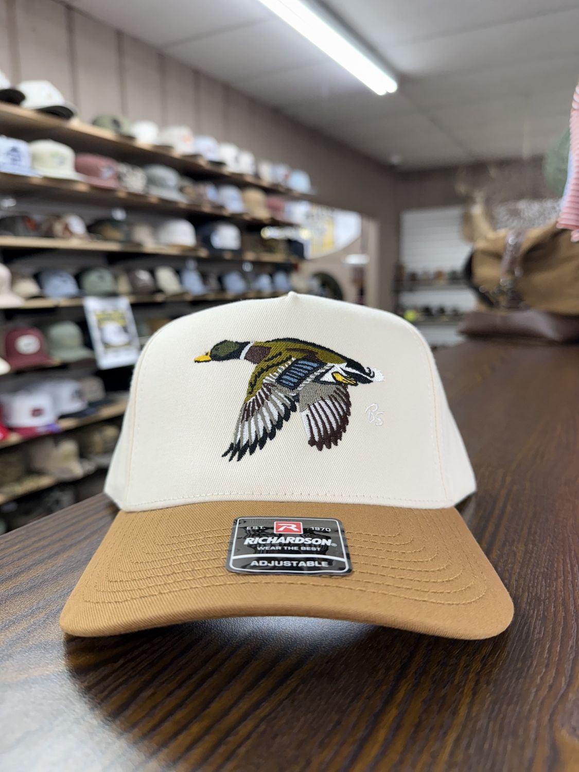 Flying Mallard Trucker Hat - Cream/Caramel