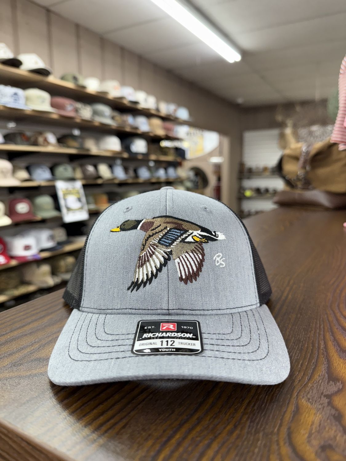 Mallard Youth Trucker Hat - Heather Grey/Black