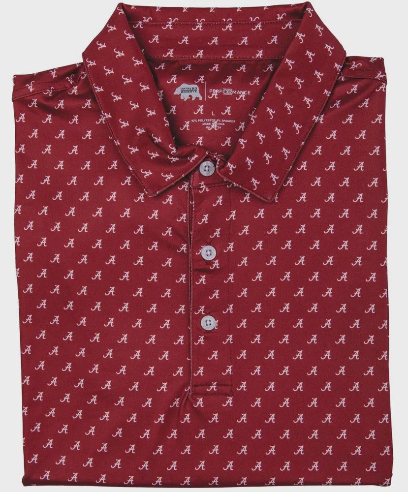 Alabama Script A Printed Performance Polo