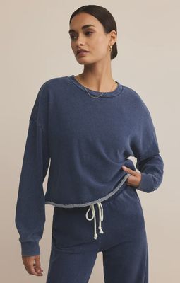 Circuit Knit Denim Sweatshirt
