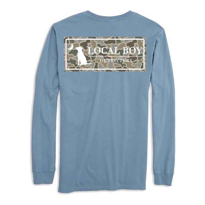 Youth Sand Dog &amp; Moon Camo Plate Long Sleeve Tee