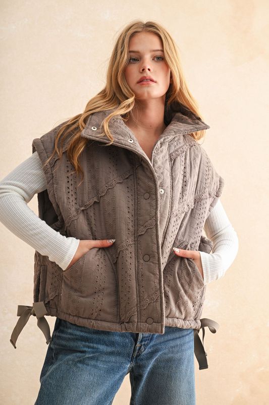 All My Life Lace Quilted Vest