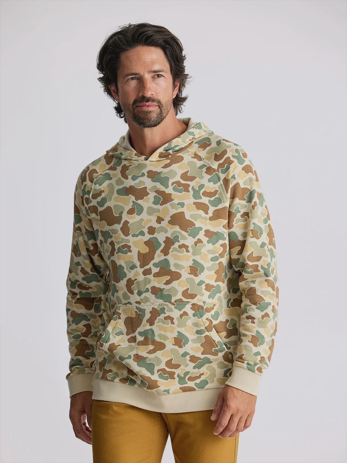 Men&#39;s Bamboo Lightweight Fleece Hoodie, Color: 720-Vintage Camo, Size: SML