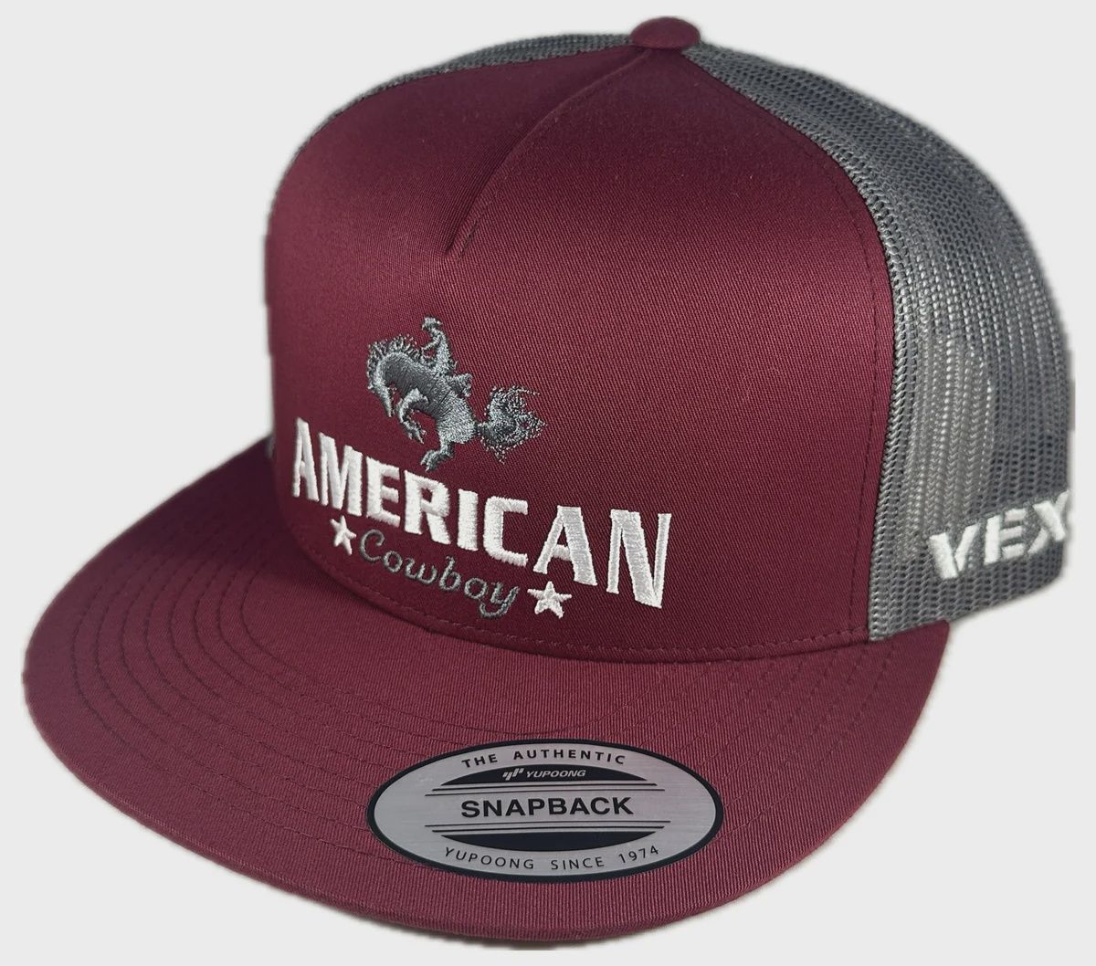American Cowboy- Bronc- Red Berry/Grey Mesh
