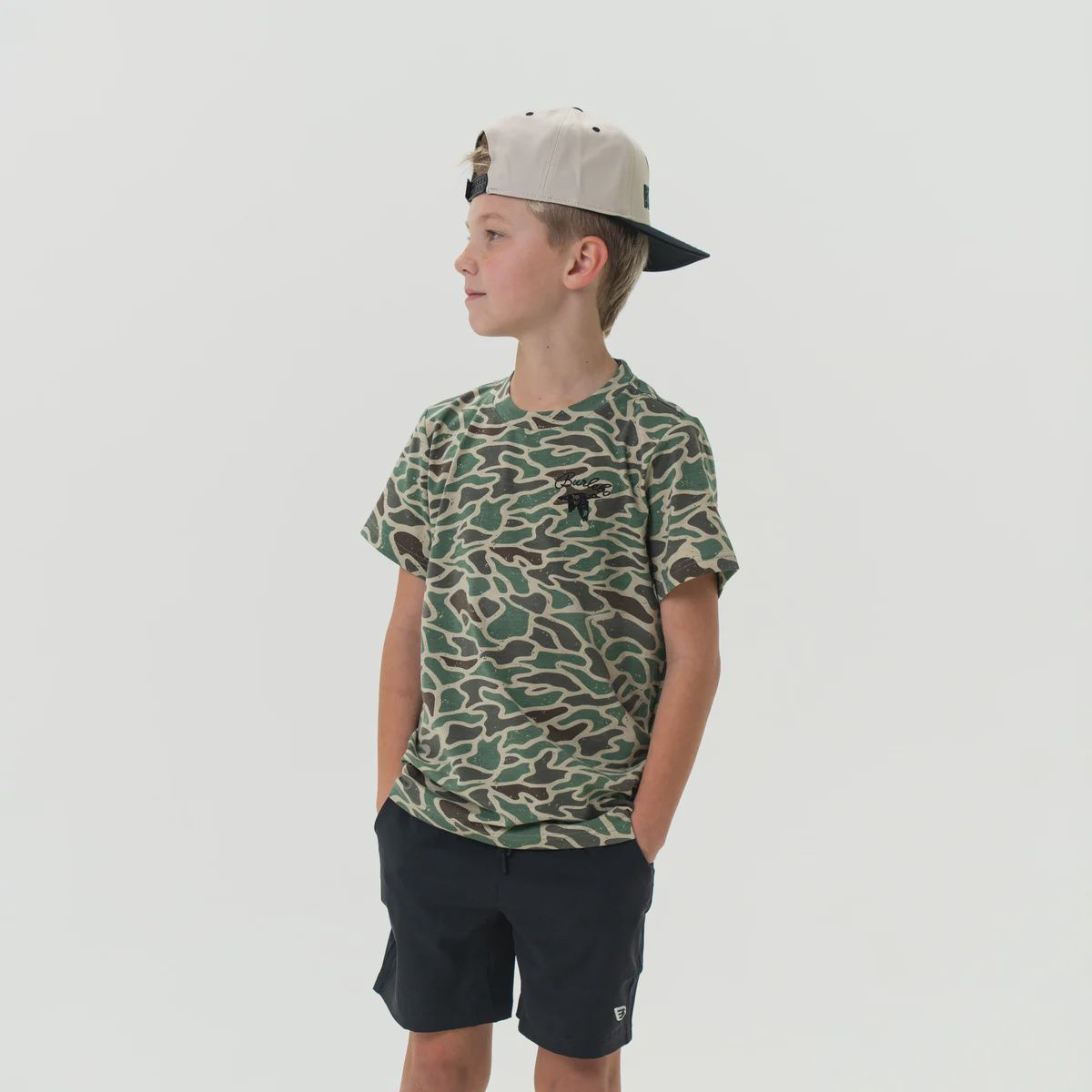 Youth Retro Duck Camo Short Sleeve Tee - Burlebo Duck