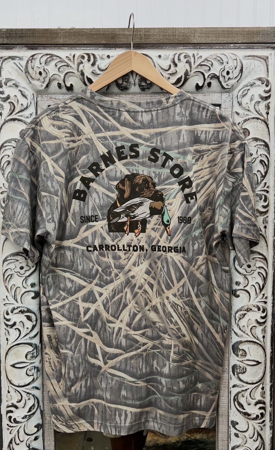 Chocolate Lab &amp; Banded Mallard Short Sleeve Mossy Oak Tee