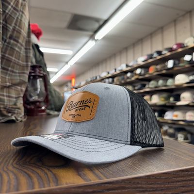 Youth Leather Patch Trucker Hat - Grey/Black