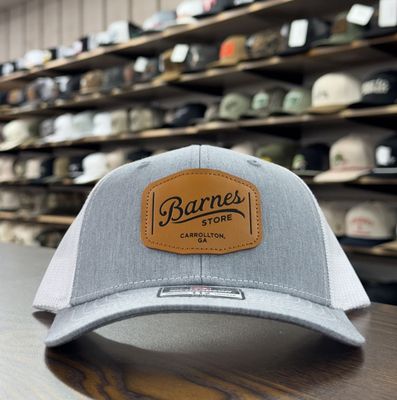 Youth Leather Patch Trucker Hat - Grey/White