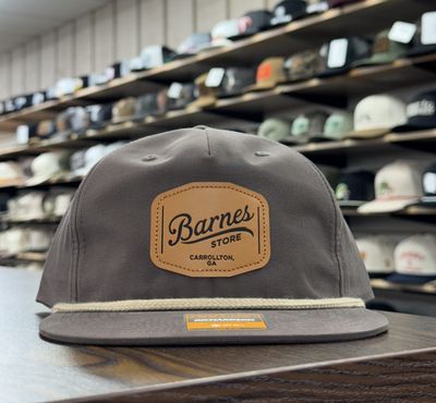 Leather Patch Rope Hat - Dark Mocha/Khaki