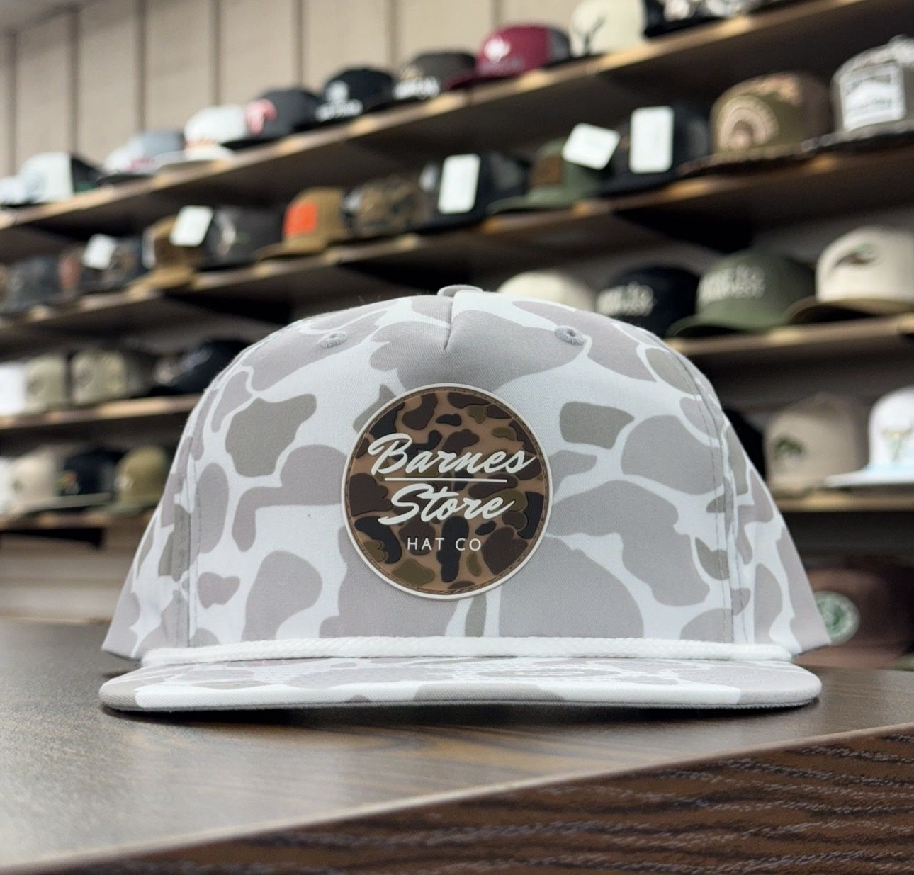 Camo Rubber Patch Rope Hat - Blizzard Duck Camo