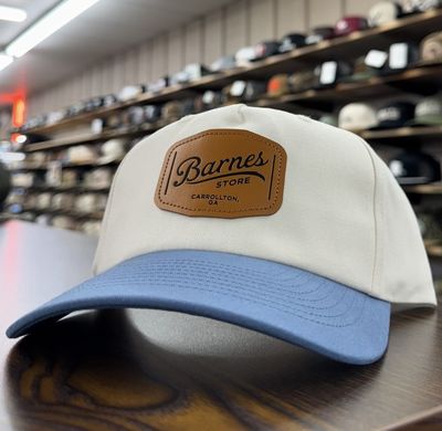 Leather Patch Hat - Cream/Light Denim