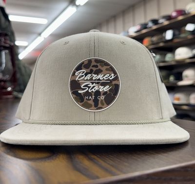 Camo Rubber Patch Corduroy Hat - Tan