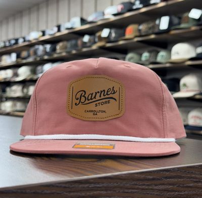 Leather Patch Rope Hat - Red/White