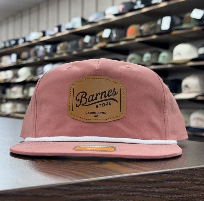 Leather Patch Rope Hat - Red/White