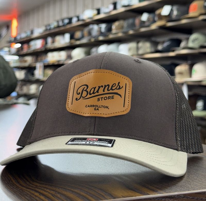 Leather Patch Trucker Hat - Combo Brown/Khaki