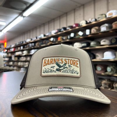 Barnes Woven Patch Hi Pro Trucker Hat - Khaki/Coffee