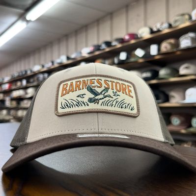 Barnes Woven Patch Trucker Hat - Tan/Loden/Brown